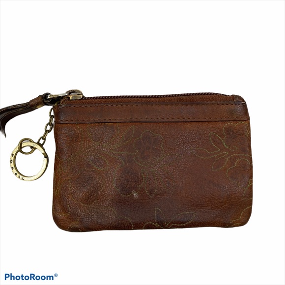 Fossil Handbags - Small Fossil Leather Keychain Wallet Brown